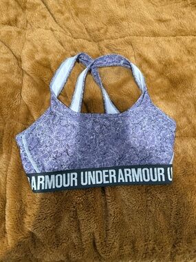 Under Armour Lavender Floral Racerback Sports Bra with Branded Band